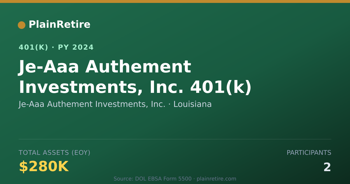 Shareable card for Je-Aaa Authement Investments, Inc. 401(k) Plan (2024)