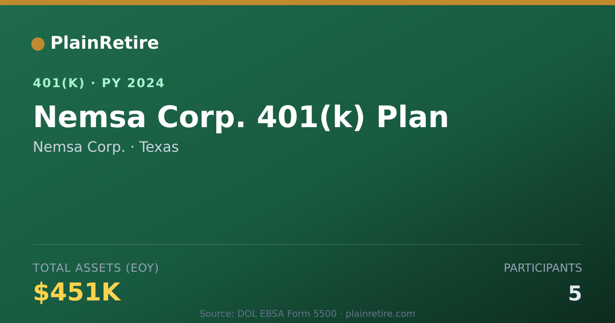 Shareable card for Nemsa Corp. 401(k) Plan (2024)