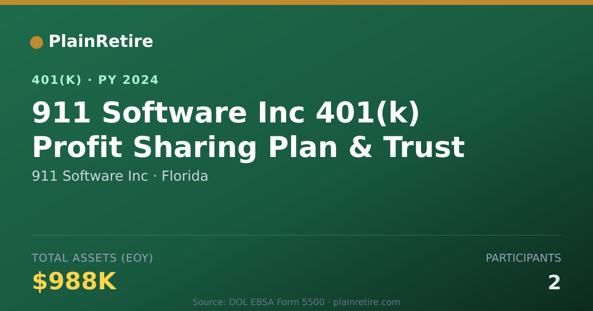 Shareable card for 911 Software Inc 401(k) Plan (2024)