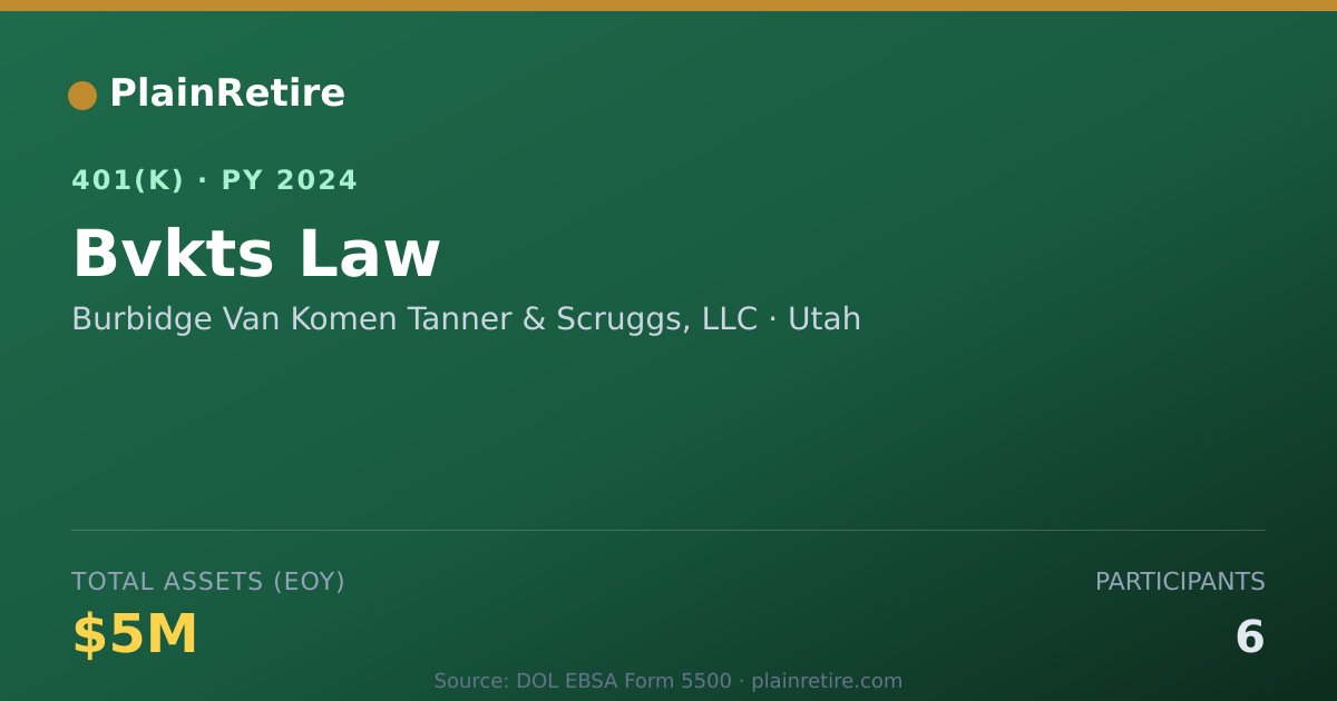 Shareable card for Burbidge Van Komen Tanner & Scruggs, LLC 401(k) Plan (2024)