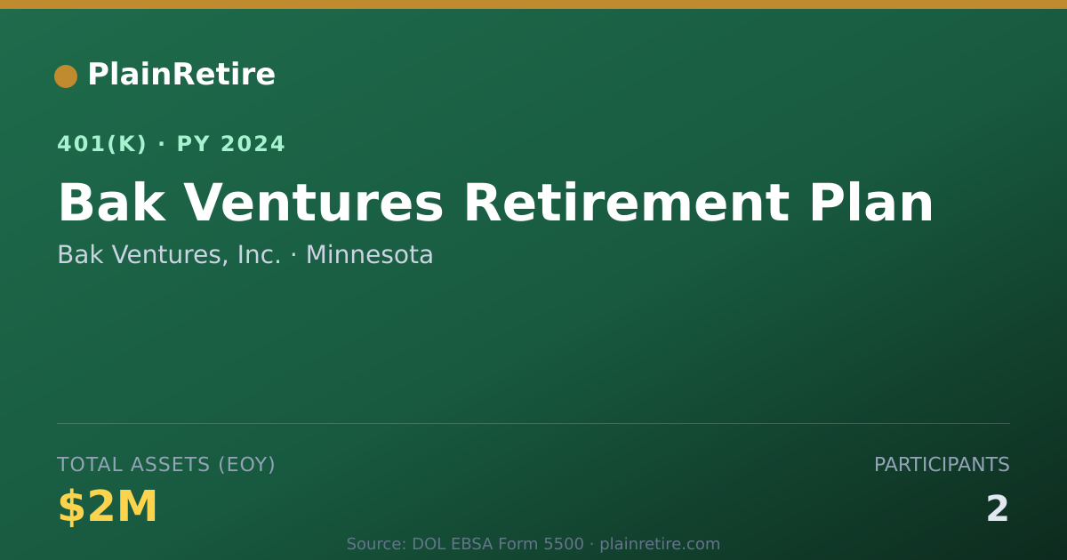 Shareable card for Bak Ventures, Inc. 401(k) Plan (2024)
