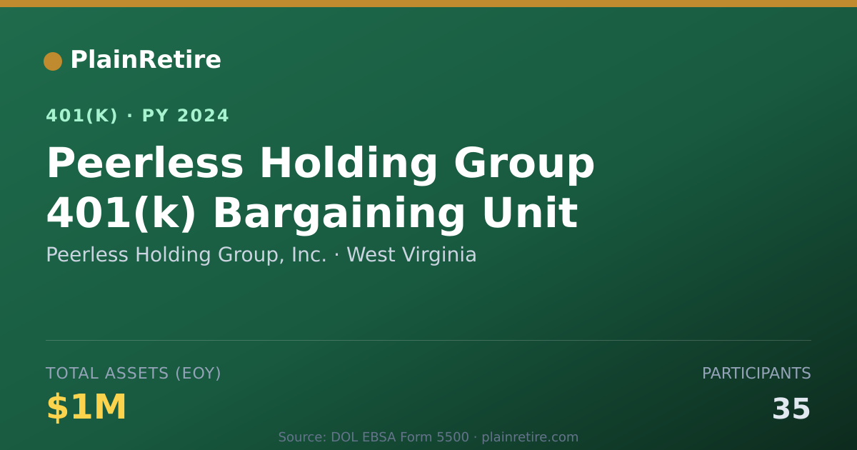 Shareable card for Peerless Holding Group, Inc. 401(k) Plan (2024)