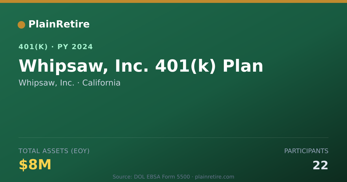 Shareable card for Whipsaw, Inc. 401(k) Plan (2024)