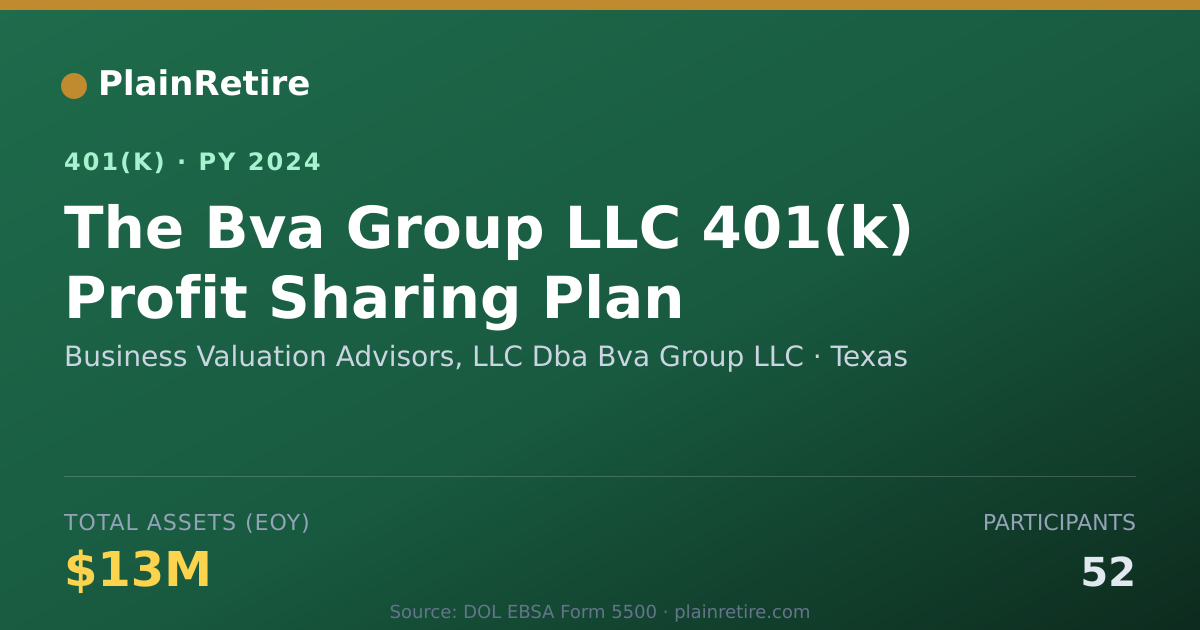 Shareable card for Business Valuation Advisors, LLC Dba Bva 401(k) Plan (2024)