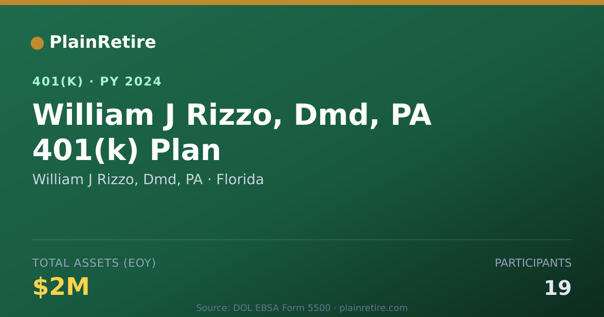Shareable card for William J Rizzo, Dmd, PA 401(k) Plan (2024)