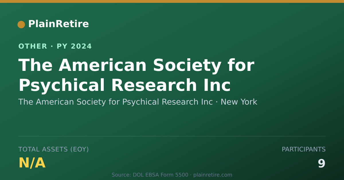 Shareable card for The American Society for Psychical Re Retirement Plan (2024)