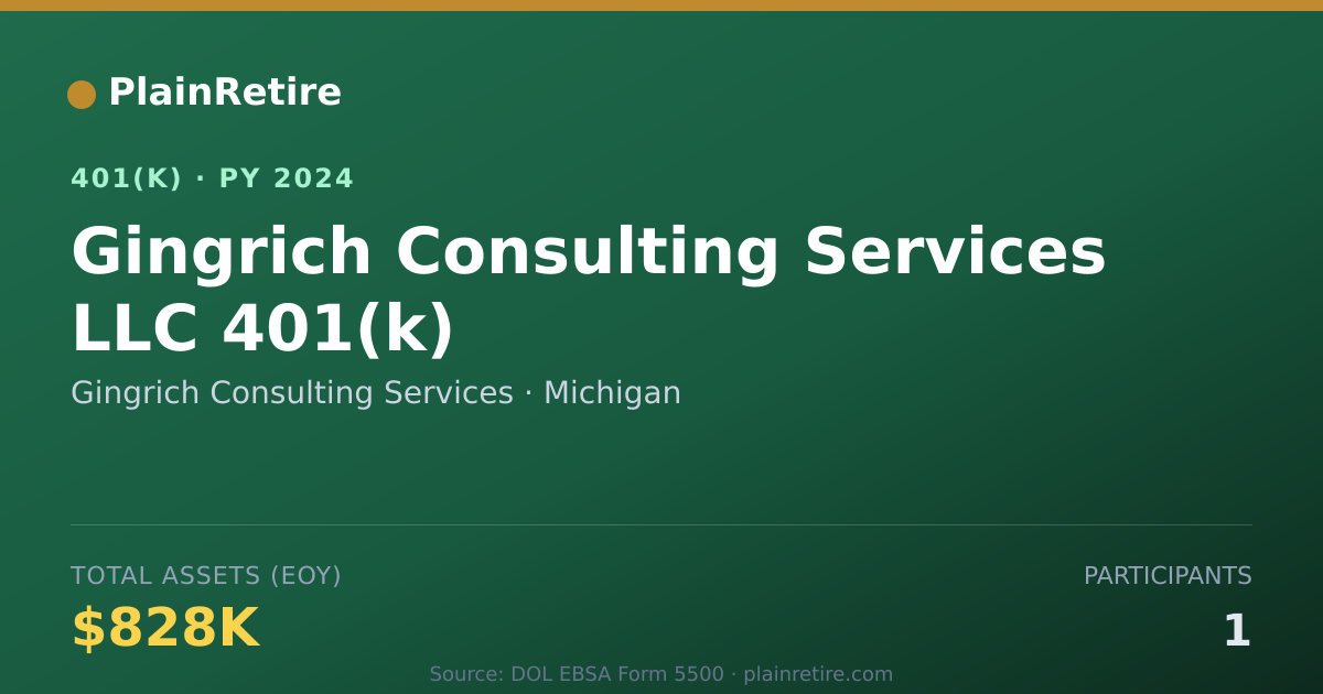 Shareable card for Gingrich Consulting Services 401(k) Plan (2024)