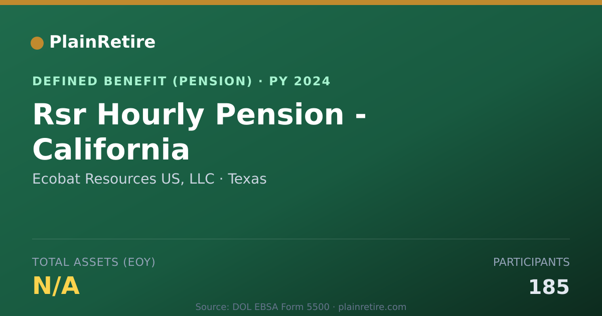 Shareable card for Ecobat Resources US, LLC Pension Plan (2024)