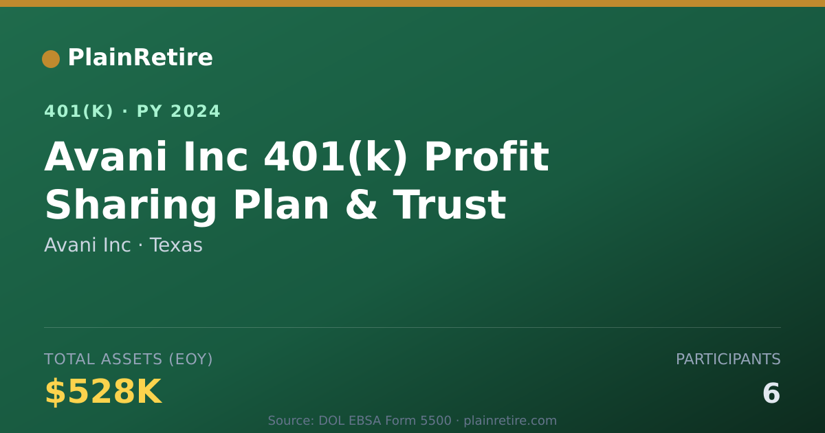 Shareable card for Avani Inc 401(k) Plan (2024)