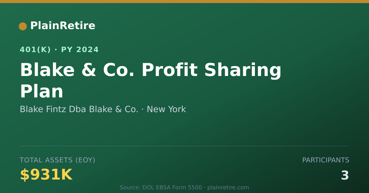 Shareable card for Blake Fintz Dba Blake & Co. 401(k) Plan (2024)