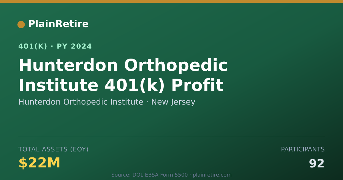 Shareable card for Hunterdon Orthopedic Institute 401(k) Plan (2024)