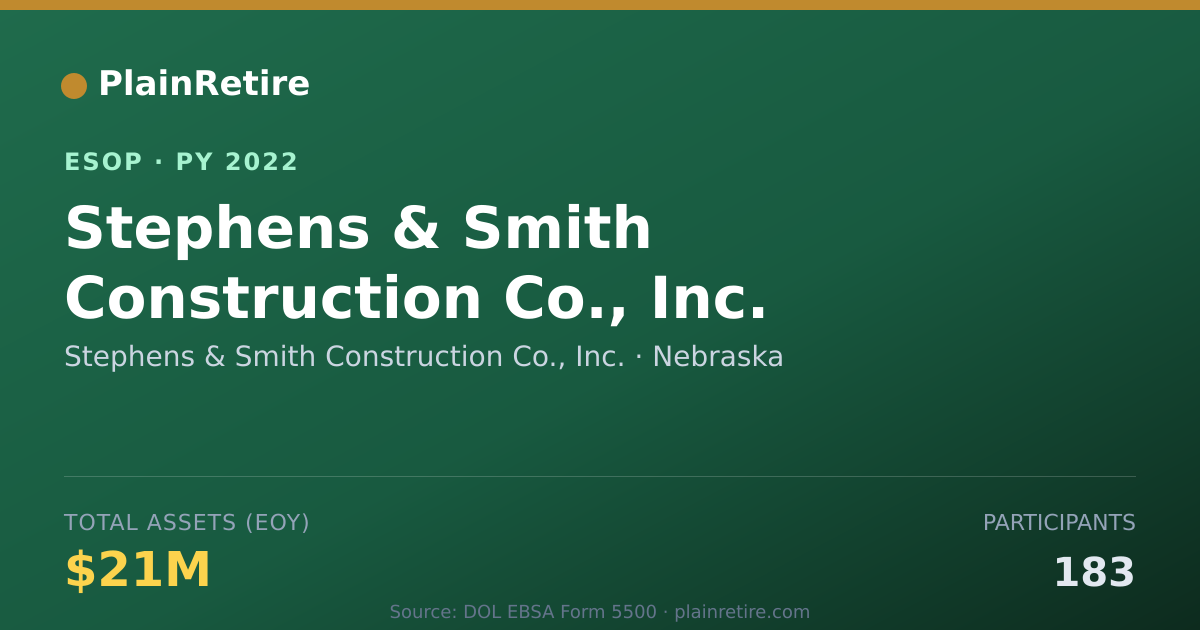 Shareable card for Stephens & Smith Construction Co., Inc. ESOP (2022)