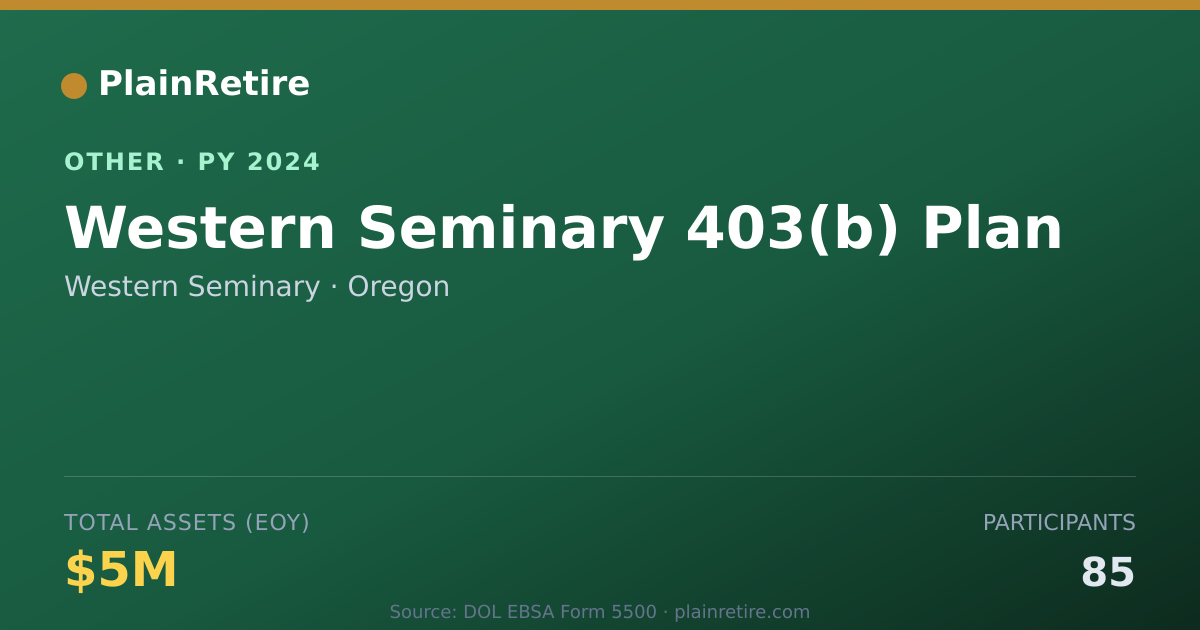 Shareable card for Western Seminary Retirement Plan (2024)