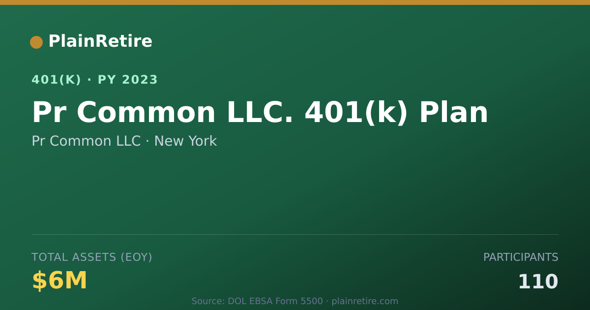 Shareable card for Pr Common LLC 401(k) Plan (2023)