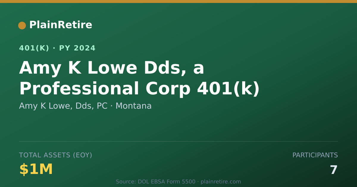 Shareable card for Amy K Lowe, Dds, PC 401(k) Plan (2024)