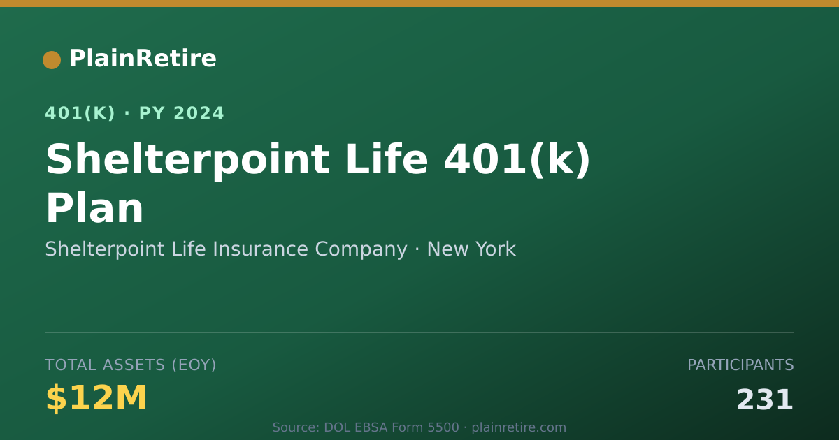 Shareable card for Shelterpoint Life Insurance Company 401(k) Plan (2024)