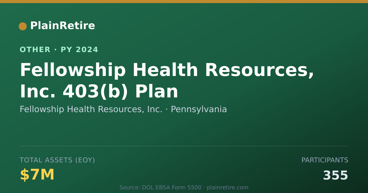 Shareable card for Fellowship Health Resources, Inc. Retirement Plan (2024)