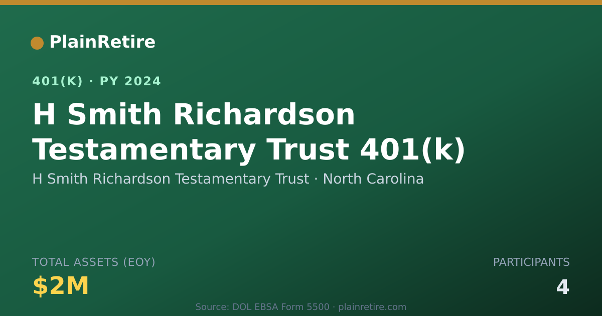Shareable card for H Smith Richardson Testamentary Trust 401(k) Plan (2024)