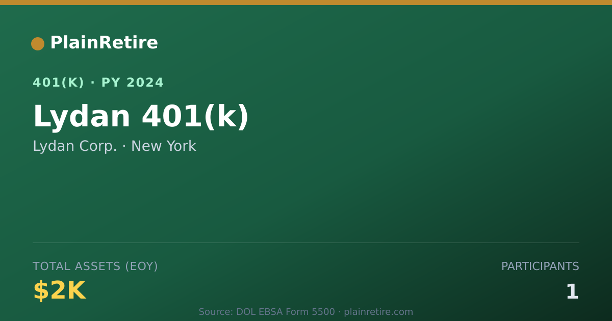 Shareable card for Lydan Corp. 401(k) Plan (2024)