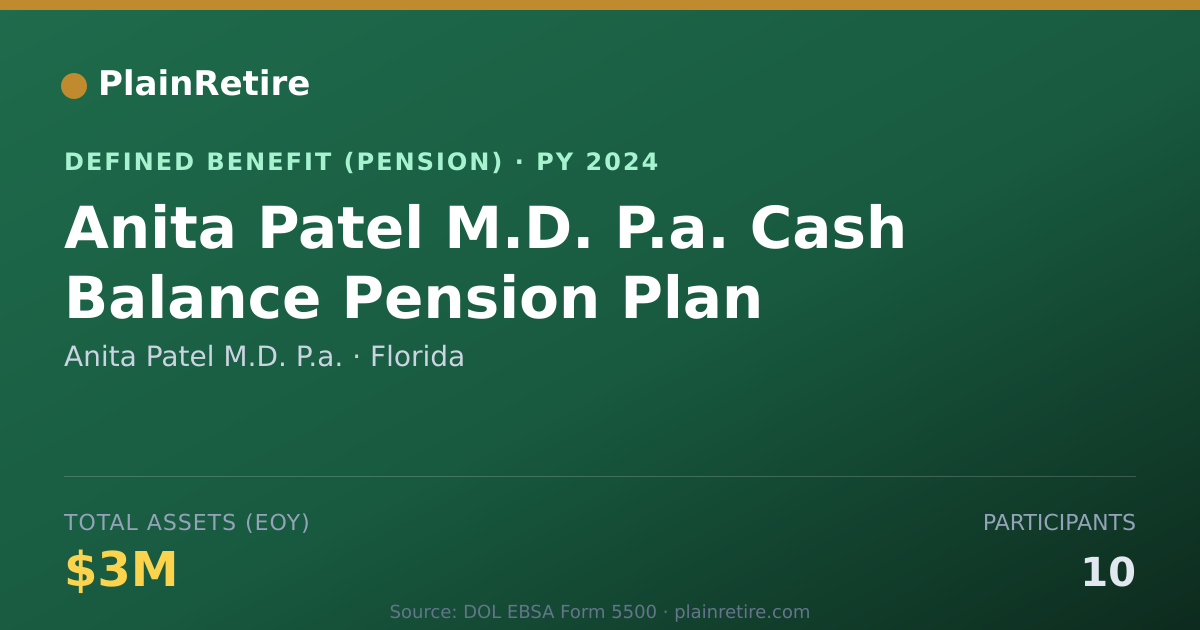 Shareable card for Anita Patel M.D. P.a. Pension Plan (2024)