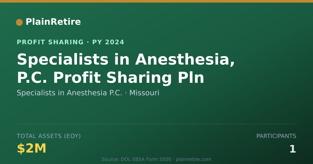 Shareable card for Specialists in Anesthesia P.C. Profit Sharing Plan (2024)