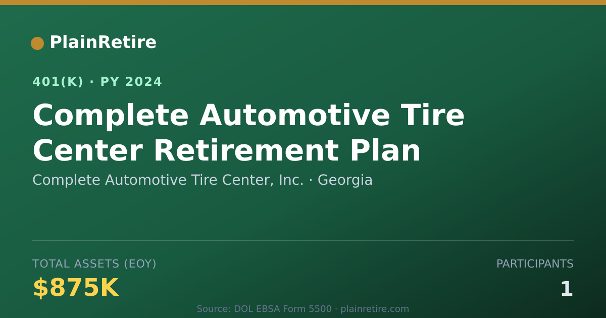 Shareable card for Complete Automotive Tire Center, Inc. 401(k) Plan (2024)