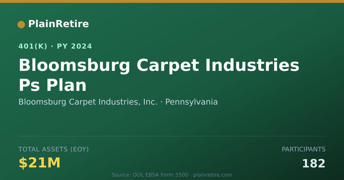 Shareable card for Bloomsburg Carpet Industries, Inc. 401(k) Plan (2024)