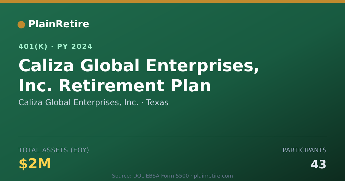 Shareable card for Caliza Global Enterprises, Inc. 401(k) Plan (2024)
