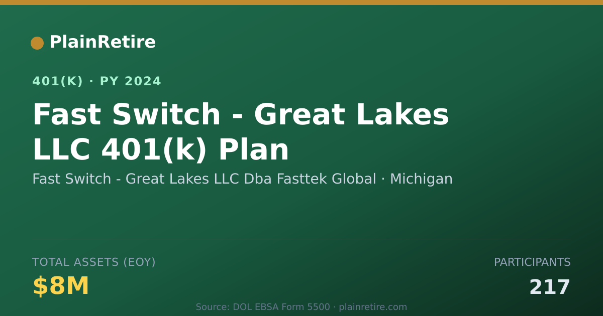Shareable card for Fast Switch - Great Lakes LLC Dba Fasttek 401(k) Plan (2024)