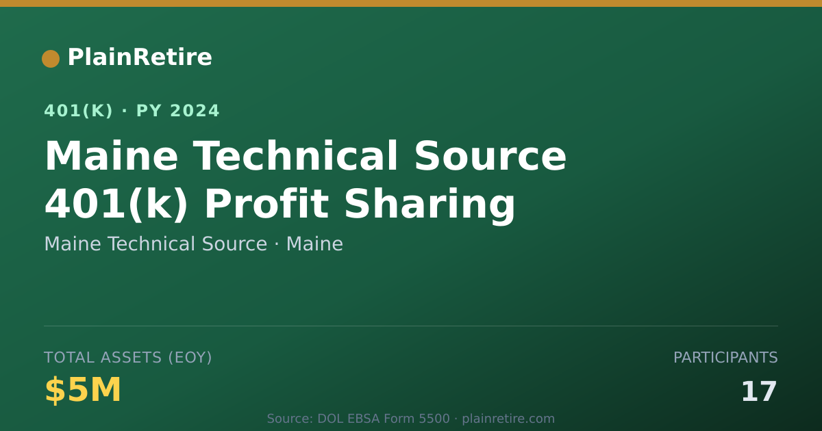 Shareable card for Maine Technical Source 401(k) Plan (2024)