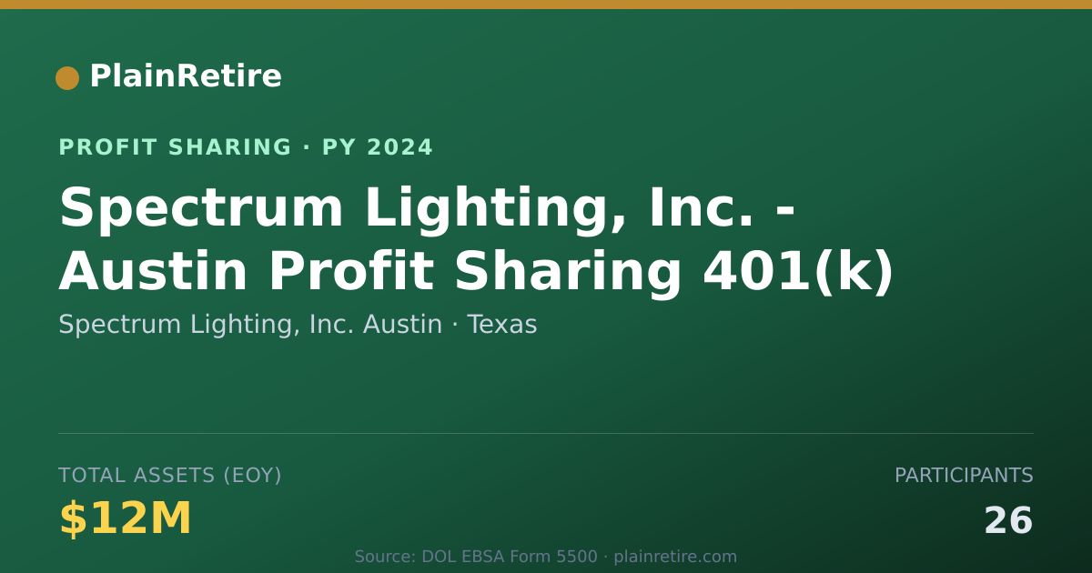 Shareable card for Spectrum Lighting, Inc. Austin Profit Sharing Plan (2024)