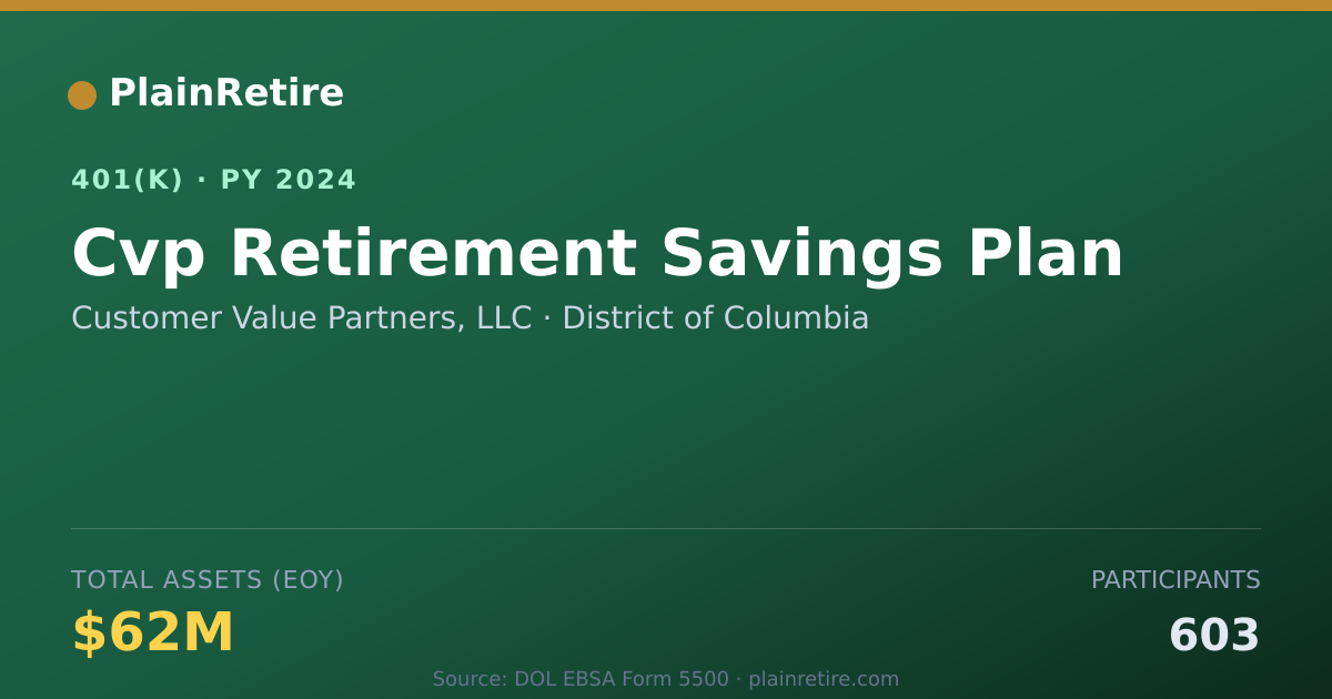 Shareable card for Customer Value Partners, LLC 401(k) Plan (2024)