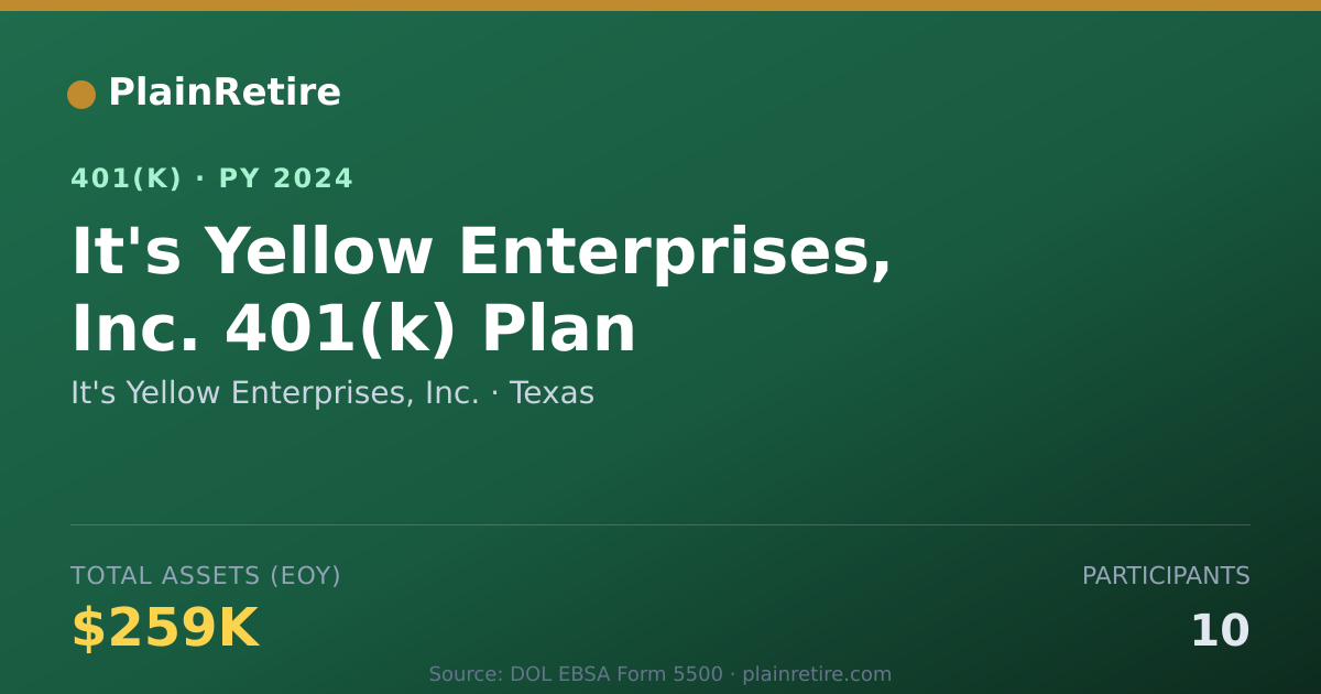 Shareable card for It's Yellow Enterprises, Inc. 401(k) Plan (2024)