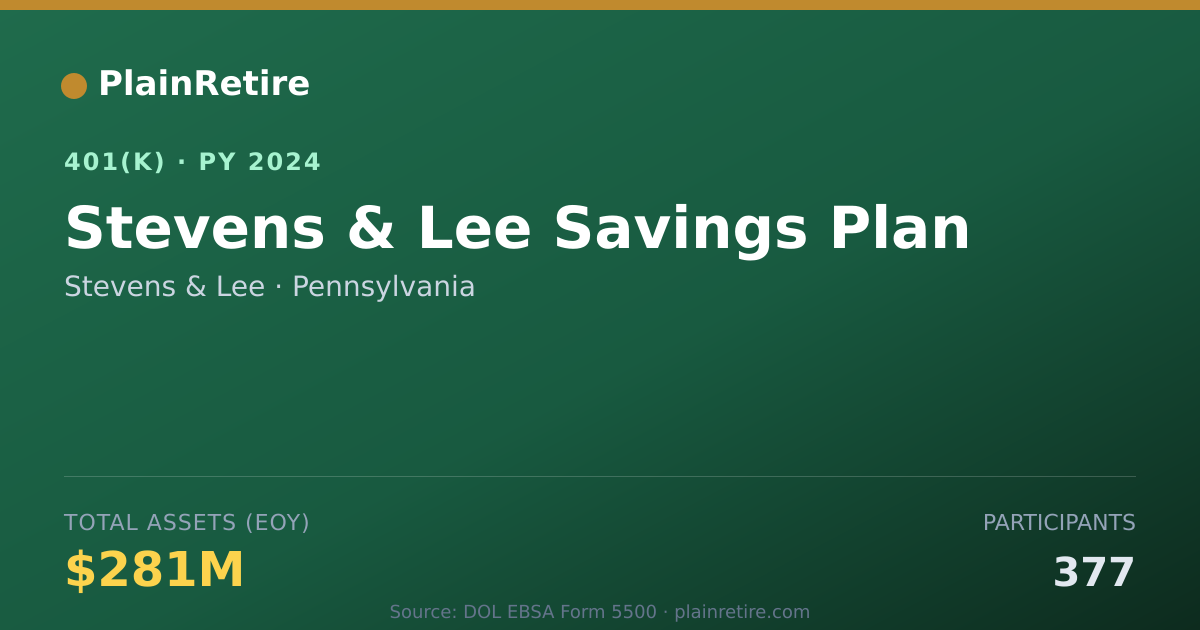 Shareable card for Stevens & Lee 401(k) Plan (2024)