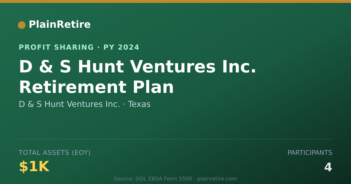 Shareable card for D & S Hunt Ventures Inc. Profit Sharing Plan (2024)