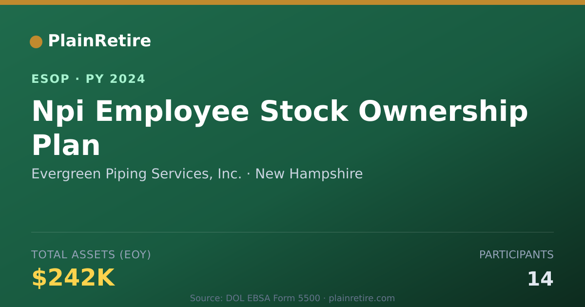 Shareable card for Evergreen Piping Services, Inc. ESOP (2024)