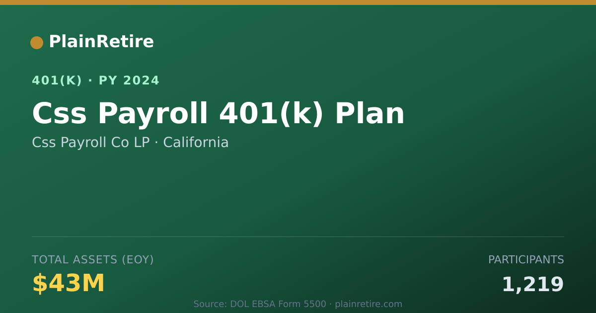 Shareable card for Css Payroll Co LP 401(k) Plan (2024)