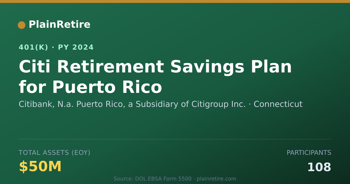 Shareable card for Citibank, N.a. Puerto Rico, a Subsidiary 401(k) Plan (2024)