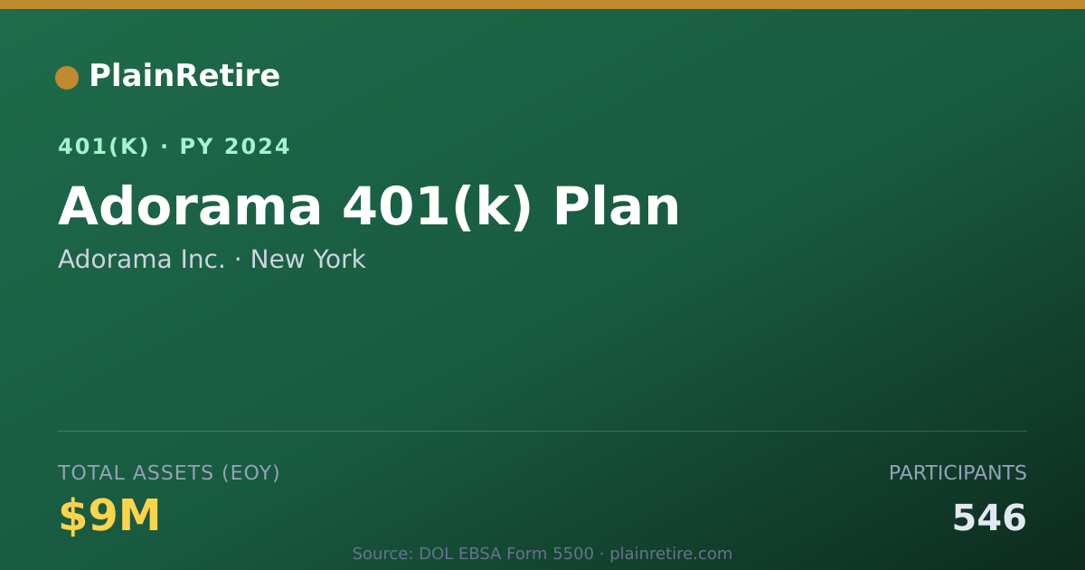 Shareable card for Adorama Inc. 401(k) Plan (2024)