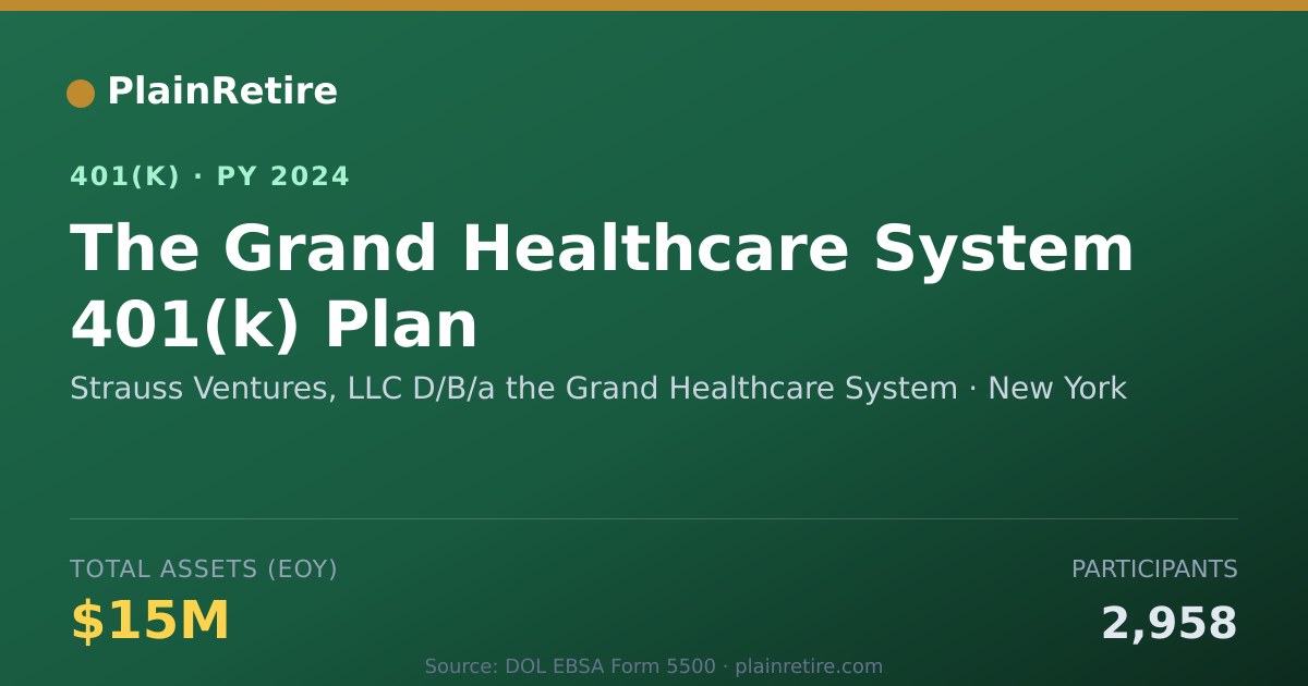 Shareable card for Strauss Ventures, LLC D/B/a the Grand Hea 401(k) Plan (2024)