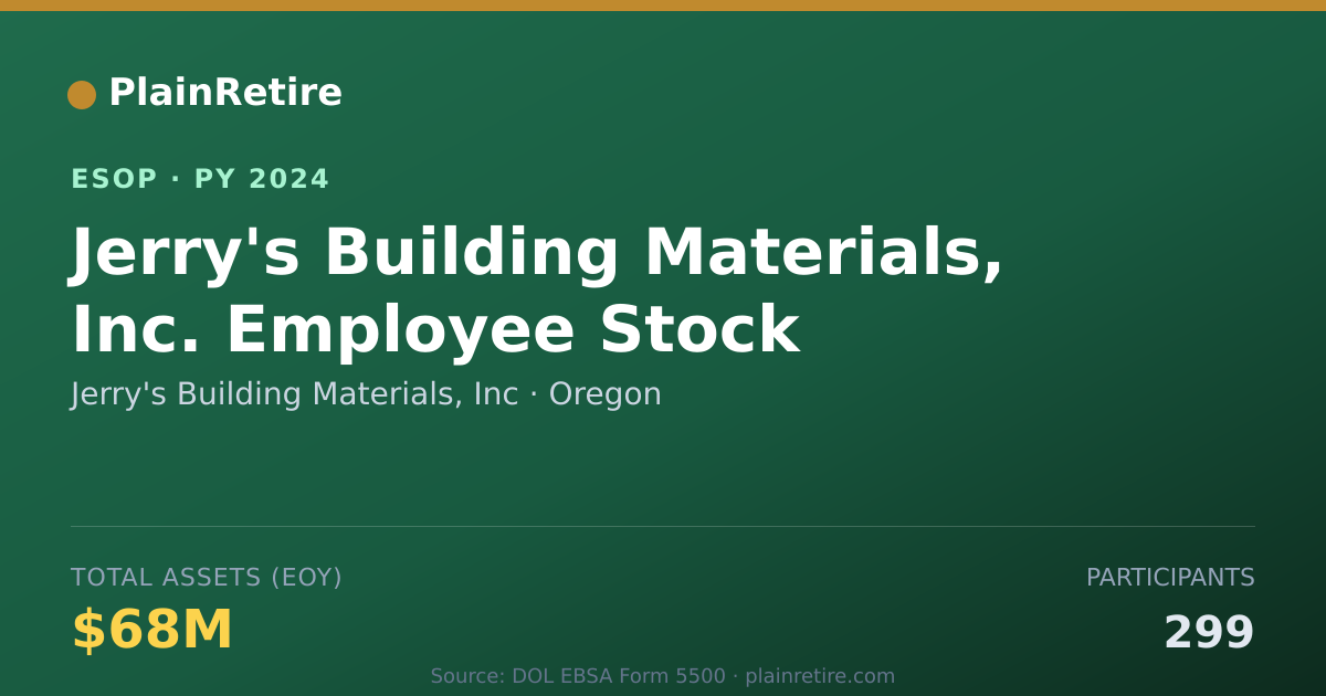 Shareable card for Jerry's Building Materials, Inc ESOP (2024)