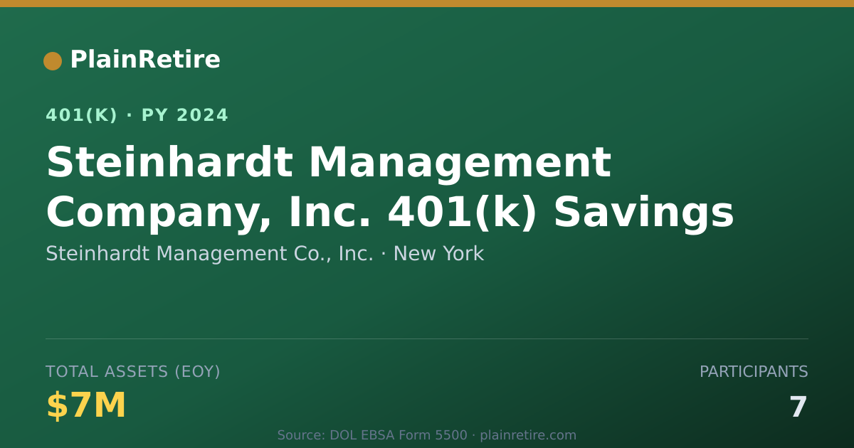 Shareable card for Steinhardt Management Co., Inc. 401(k) Plan (2024)