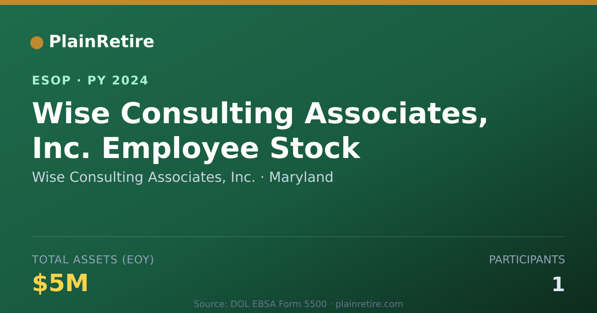 Shareable card for Wise Consulting Associates, Inc. ESOP (2024)