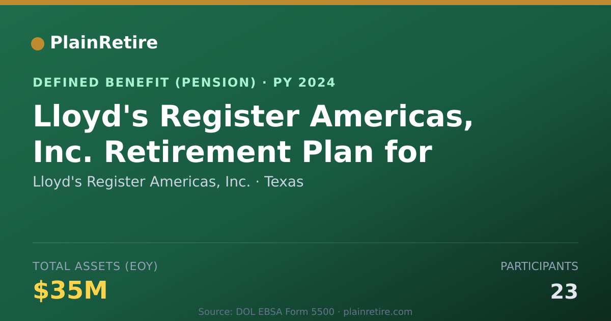 Shareable card for Lloyd's Register Americas, Inc. Pension Plan (2024)