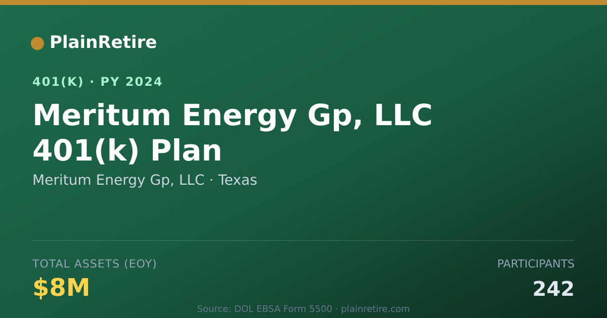 Shareable card for Meritum Energy Gp, LLC 401(k) Plan (2024)