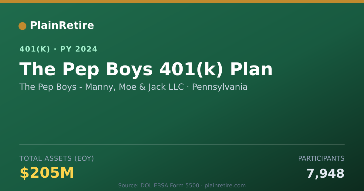Shareable card for The Pep Boys - Manny, Moe & Jack LLC 401(k) Plan (2024)