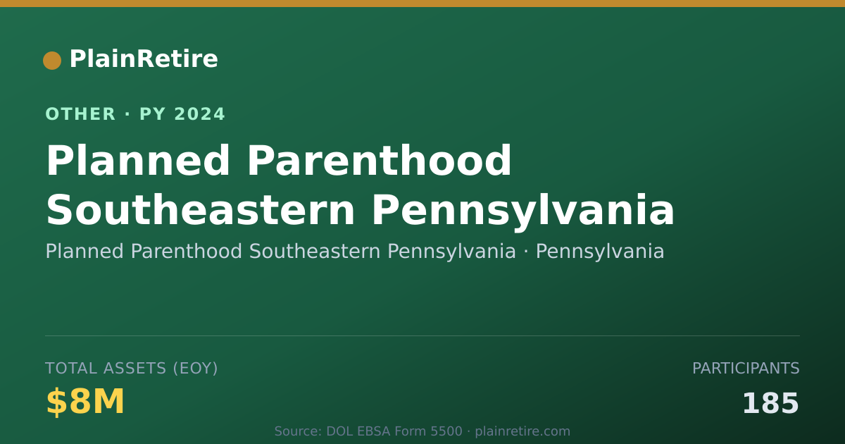 Shareable card for Planned Parenthood Southeastern Penns Retirement Plan (2024)
