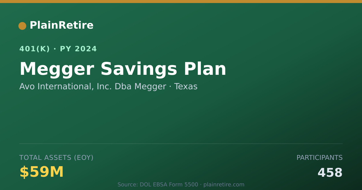 Shareable card for Avo International, Inc. Dba Megger 401(k) Plan (2024)