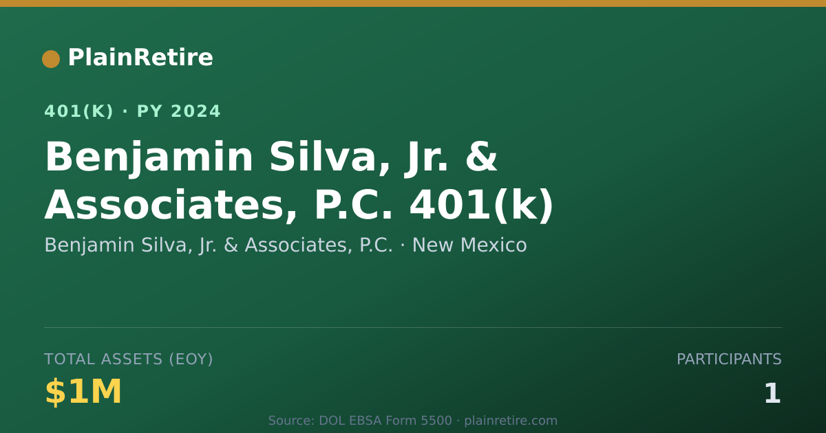 Shareable card for Benjamin Silva, Jr. & Associates, P.C. 401(k) Plan (2024)