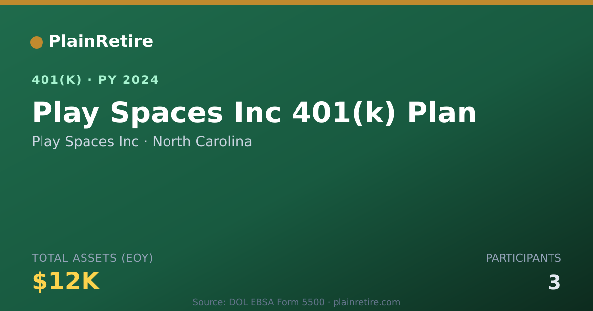 Shareable card for Play Spaces Inc 401(k) Plan (2024)